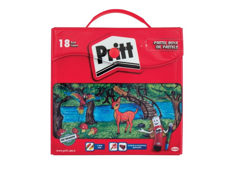PRİTT 18 RENK ÇANTALI PASTEL 1048063 PRİTT 18 RENK ÇANTALI PASTEL 1048063