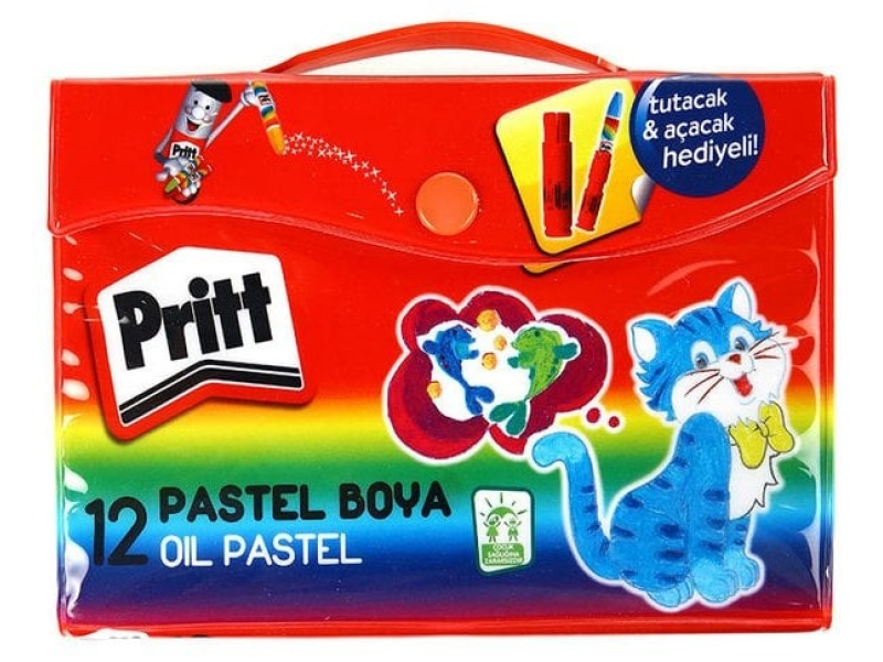 PRİTT 12 RENK ÇANTALI PASTEL 1048062 PRİTT 12 RENK ÇANTALI PASTEL 1048062