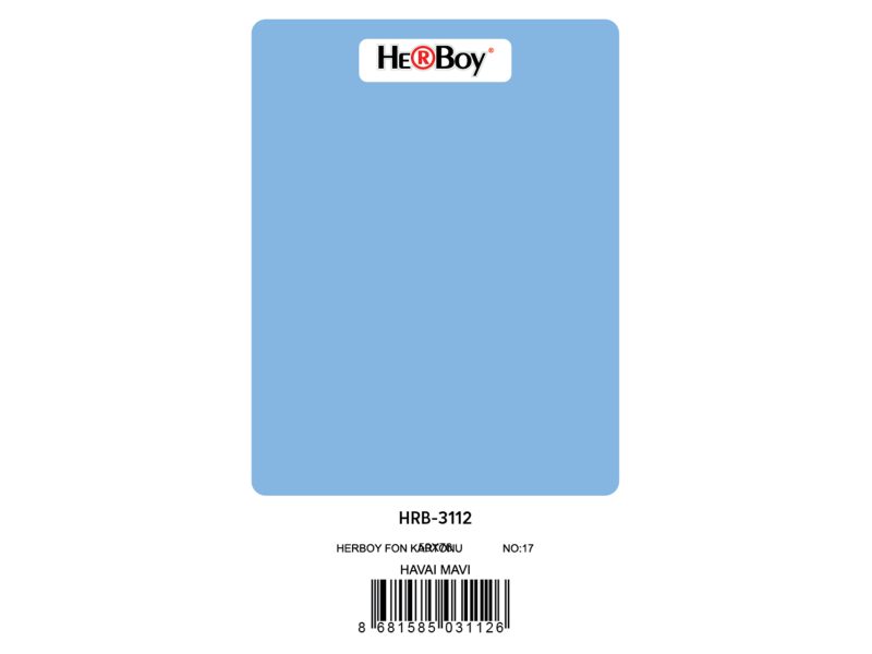 HERBOY HRB3112 FON KARTONU 50x70 HAVAİ MAVİ 160 GR NO:17 100 LÜ HERBOY HRB3112 FON KARTONU 50x70 HAVAİ MAVİ 160 GR NO:17 100 LÜ