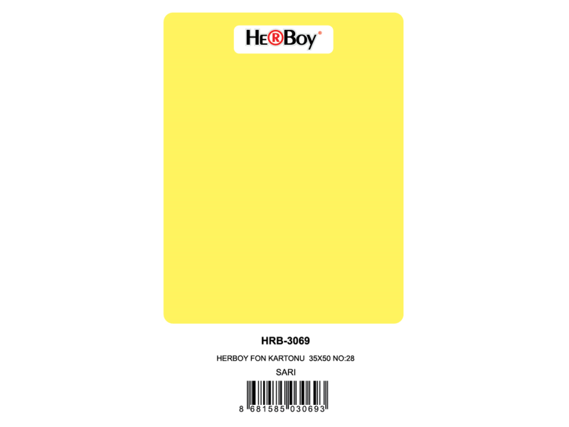 HERBOY FON KARTONU 35X50 NO:28 SARI 100 LÜ HRB-3069 HERBOY FON KARTONU 35X50 NO:28 SARI 100 LÜ HRB-3069