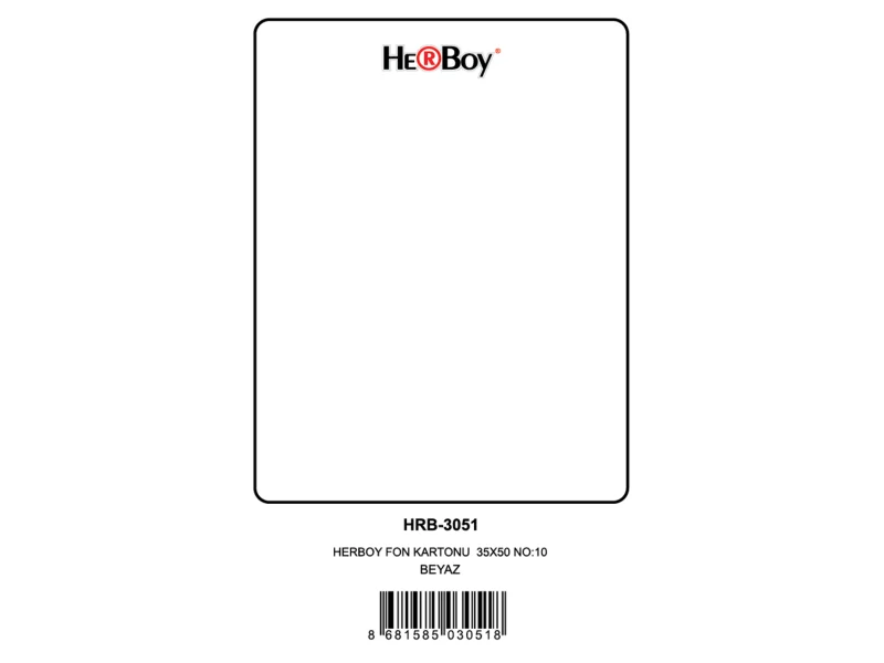 HERBOY FON KARTONU 35X50 NO:33 BEYAZ 100 LÜ HRB3051 HERBOY FON KARTONU 35X50 NO:33 BEYAZ 100 LÜ HRB3051
