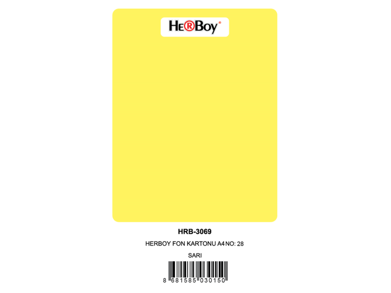HERBOY FON KARTONU A4 SARI 160 GR NO:28 100 LÜ HRB3015 HERBOY FON KARTONU A4 SARI 160 GR NO:28 100 LÜ HRB3015