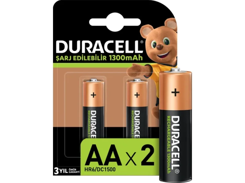 DURACELL 1300 MAH ŞARJLI KALEM PİL 2Lİ