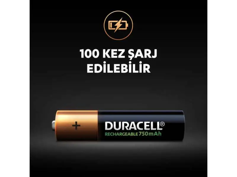 Duracell 750 Mah Şarjlı İnce Pil 2'li Duracell 750 Mah Şarjlı İnce Pil 2'li