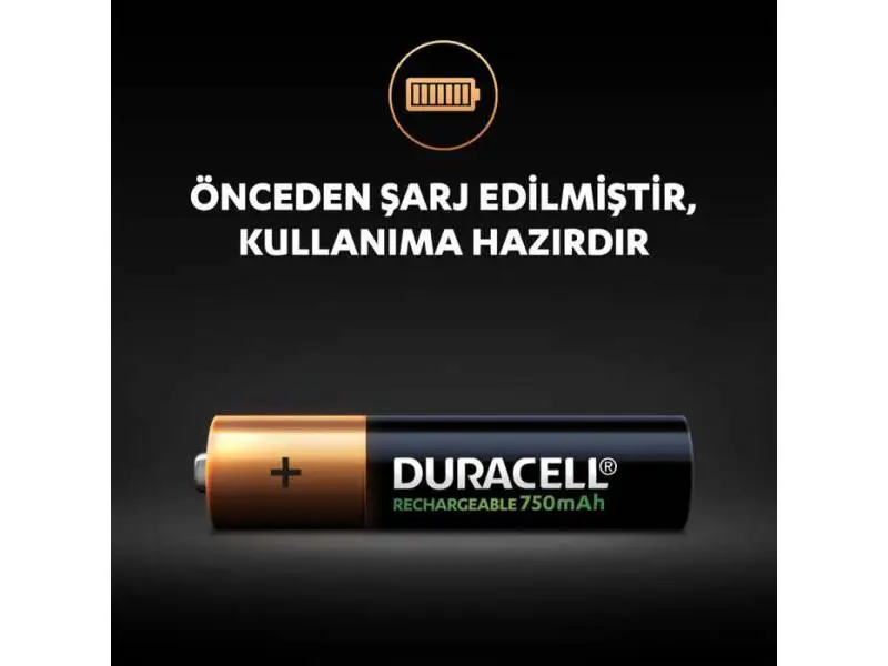 Duracell 750 Mah Şarjlı İnce Pil 2'li Duracell 750 Mah Şarjlı İnce Pil 2'li