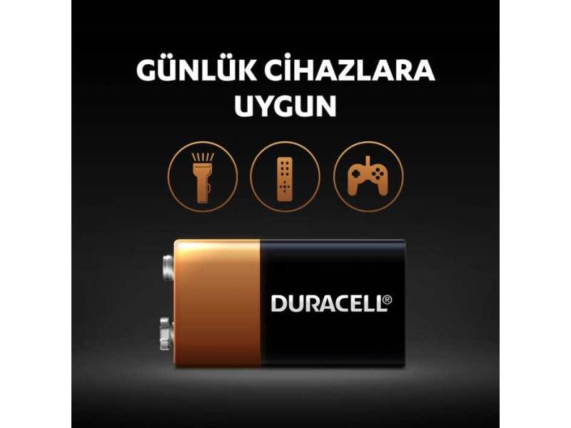 Duracell 9 Volt Pil 1'li Duracell 9 Volt Pil 1'li