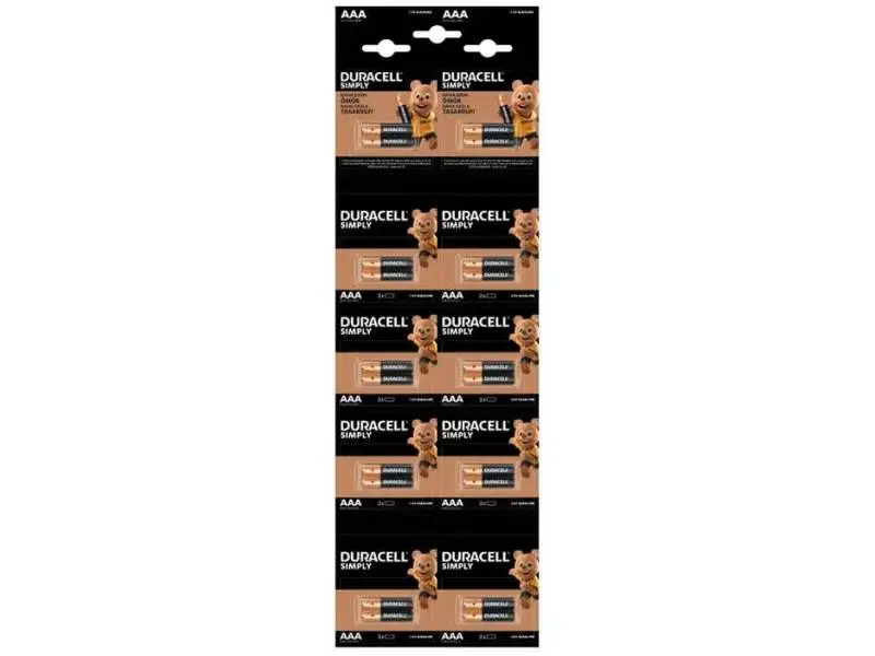 DURACELL AAA KARTELA PİL 20Lİ DURACELL AAA KARTELA PİL 20Lİ