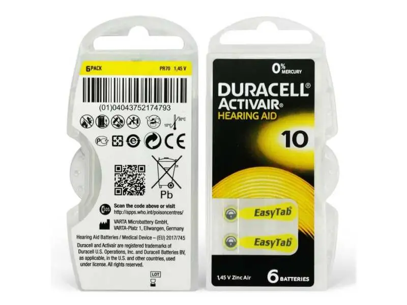 Duracell Activair10 6'lı Kulaklık Pili Duracell Activair10 6'lı Kulaklık Pili