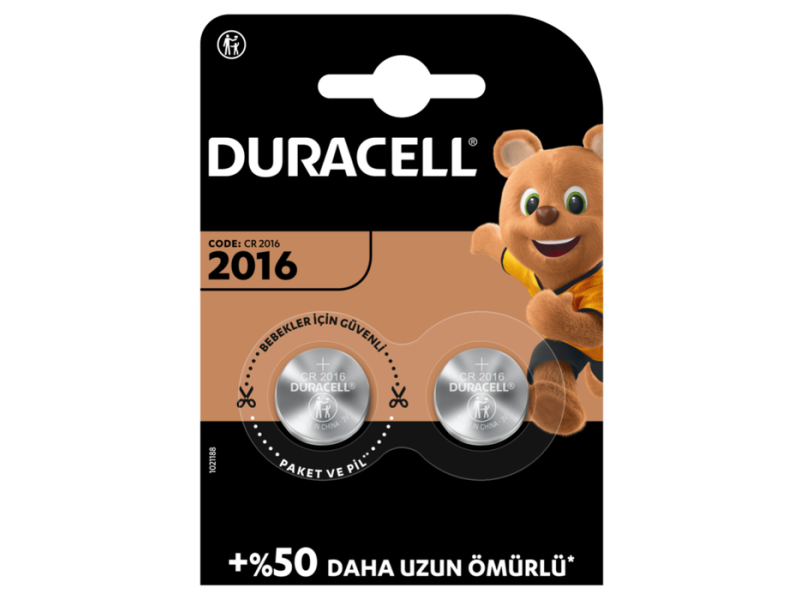 Duracell Cr2016 Lithium 3V Pil 2'li