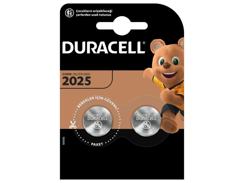 DURACELL CR2025 LITHIUM 3V PİL 2Lİ DURACELL CR2025 LITHIUM 3V PİL 2Lİ