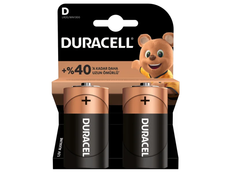 Duracell D Büyük Pil 2'li Kart Duracell D Büyük Pil 2'li Kart