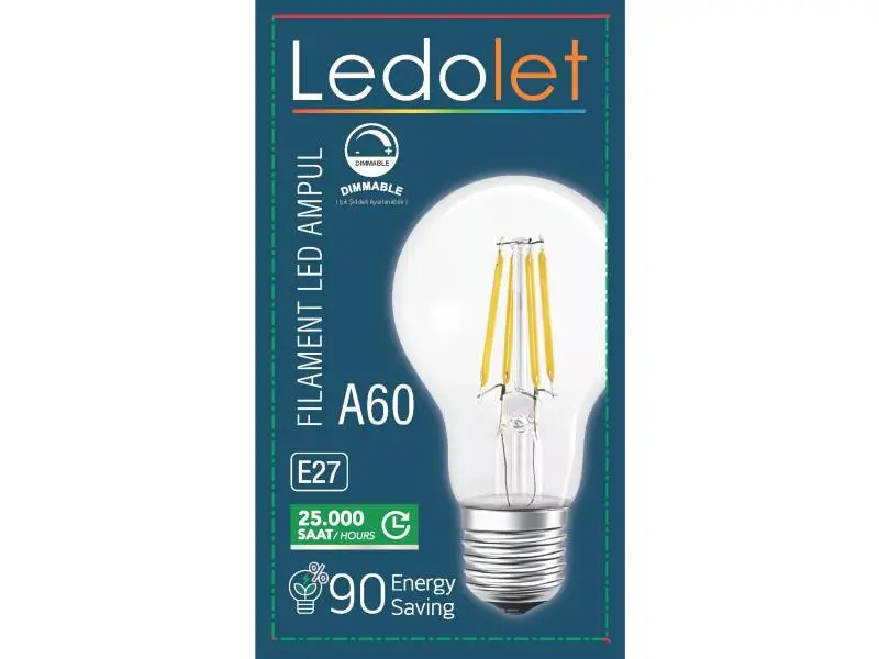 LEDOLET FLAMENT A60 4W AMPUL 2200K LEDOLET FLAMENT A60 4W AMPUL 2200K