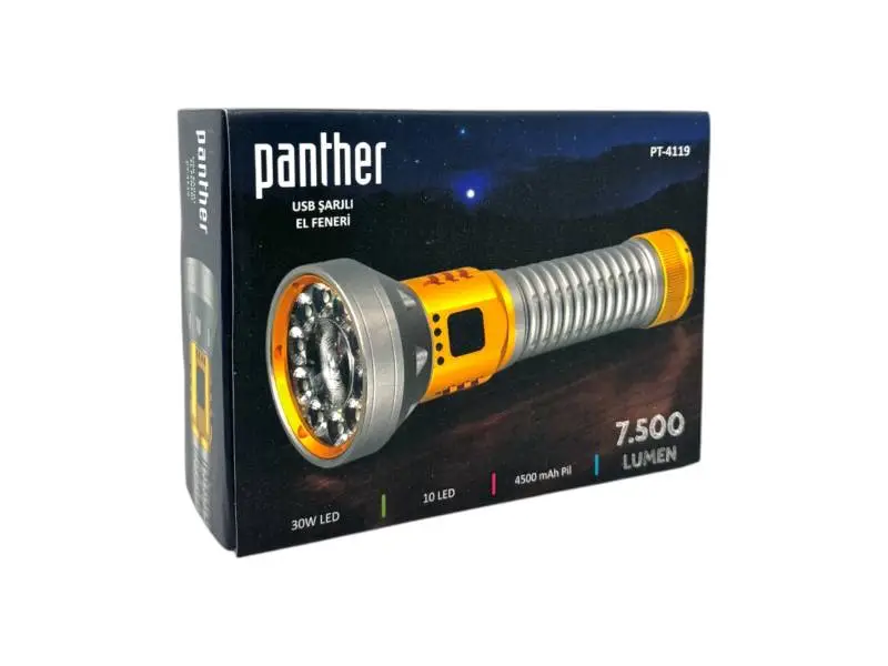PANTHER PT-4119 USB ŞARJLI EL FENERİ PANTHER PT-4119 USB ŞARJLI EL FENERİ