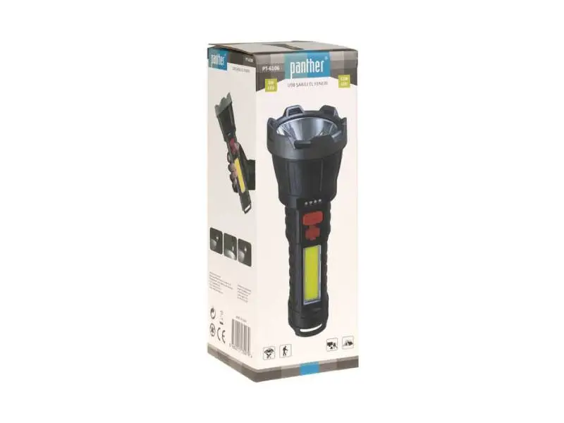 PANTHER PT-6106 USB ŞARJLI EL FENERİ PANTHER PT-6106 USB ŞARJLI EL FENERİ