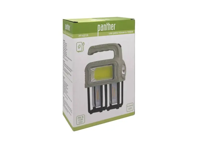 PANTHER PT-6219 USB ŞARJLI SOLAR EL FENERİ PANTHER PT-6219 USB ŞARJLI SOLAR EL FENERİ