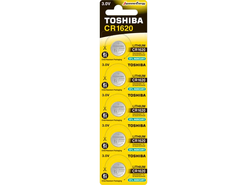 TOSHIBA CR 1620 LITHIUM 5Lİ PİL TOSHIBA CR 1620 LITHIUM 5Lİ PİL